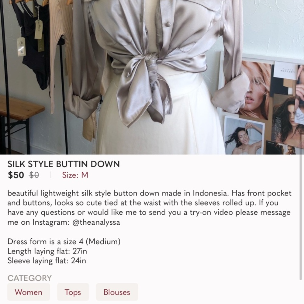 Silky button down - Picture 4 of 7